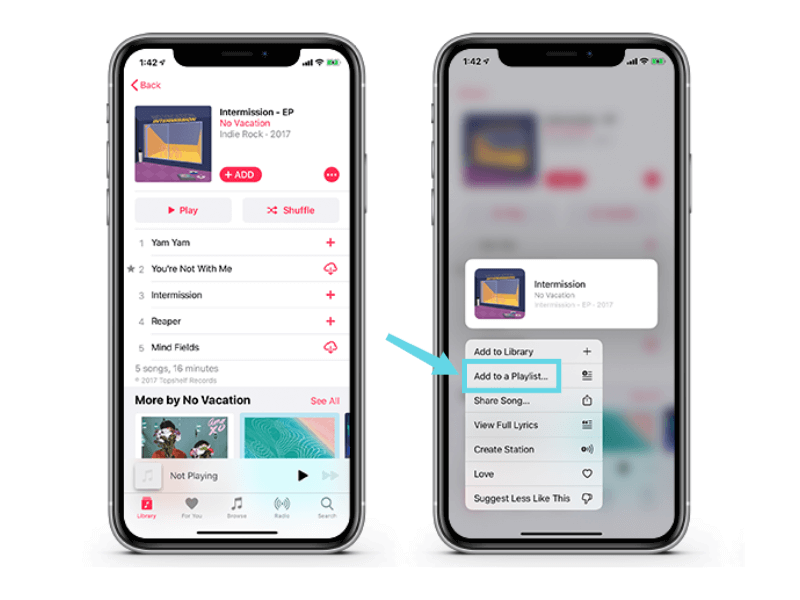 Apple Music Songs Add To A Playlist Setting