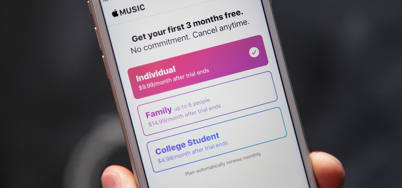 Apple Music Three Subscription Plans