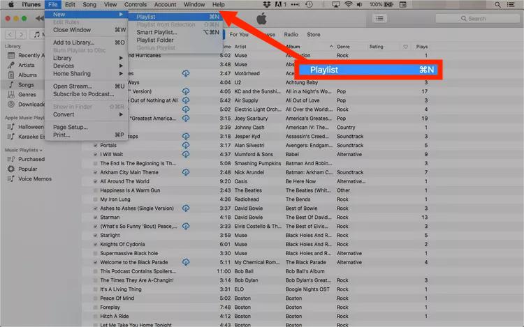 Create An iTunes Playlist