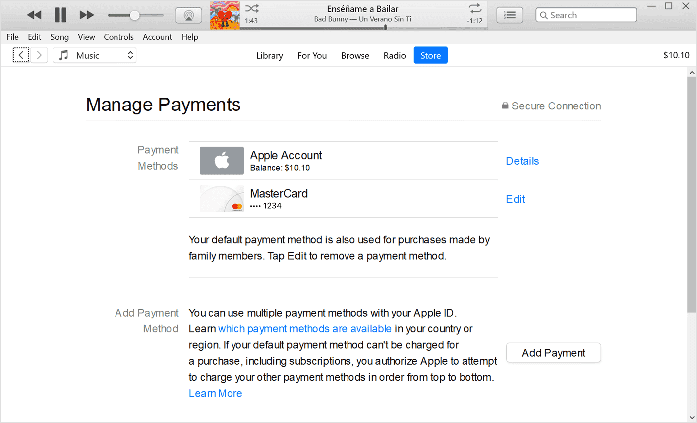 Click Add Payment