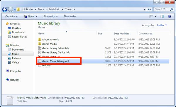 iTunes XML File