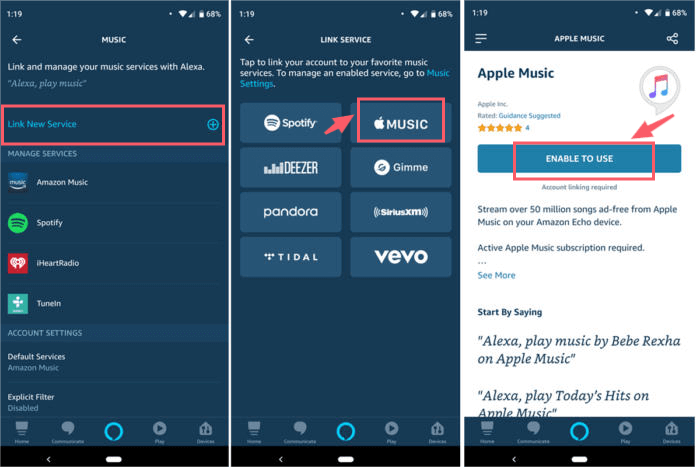 Link Apple Music To Alexa App