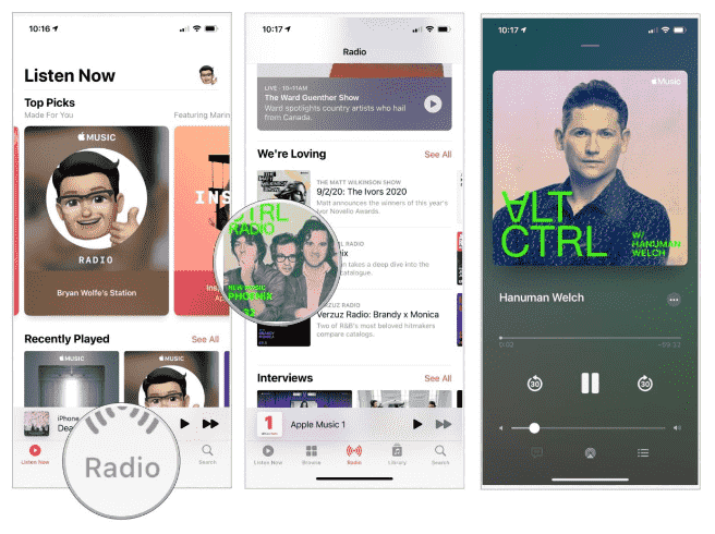 Apple Music Radio Using iPhone