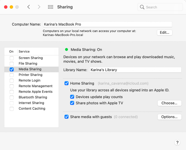 Enable Home Sharing On Mac