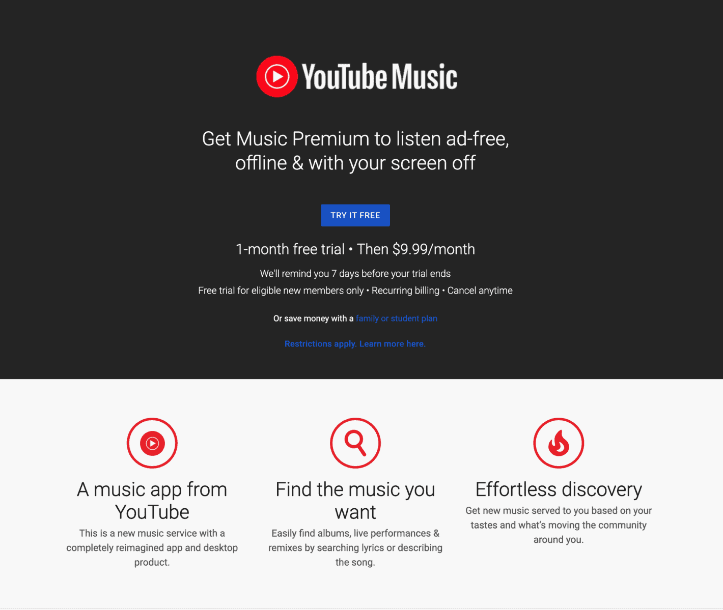 YouTube Music Plans