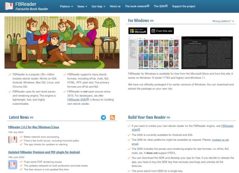 Fbreader Website Page