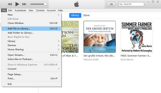 Launch Itunes Select Add File To Library