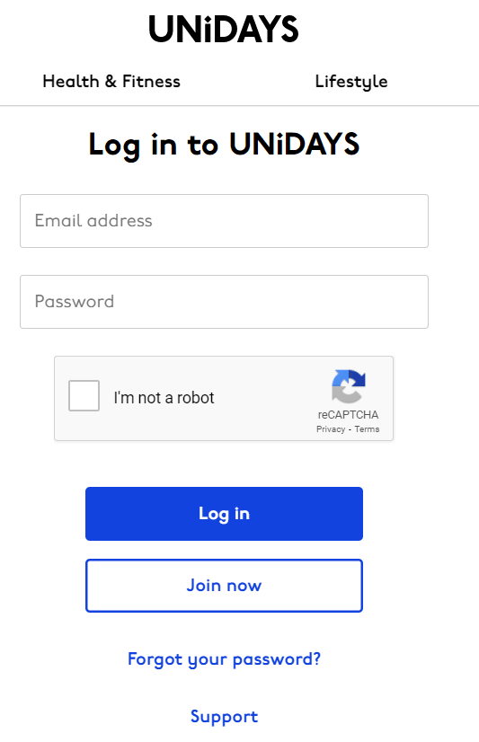 Log Into Your Existing Unidays Account