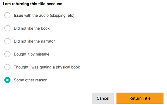 Select The Reason Of Returning The Book