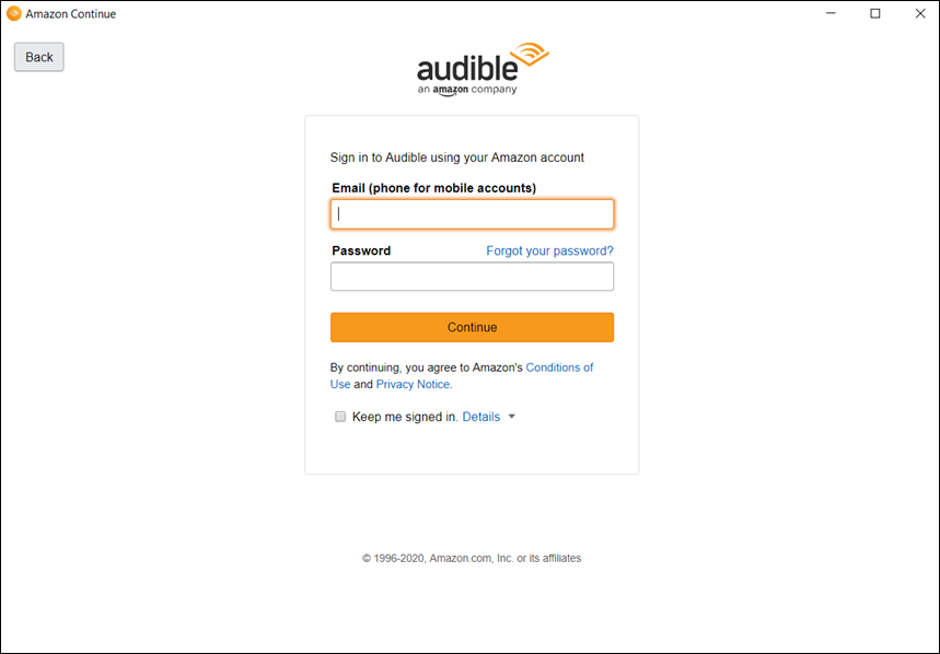 Sign In Audiblesync