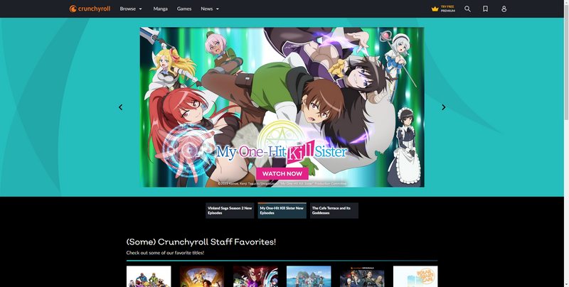 Crunchyroll Official Website Page