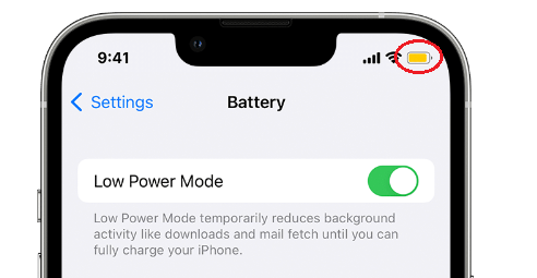 Close The Low Battery Mode Of Iphone