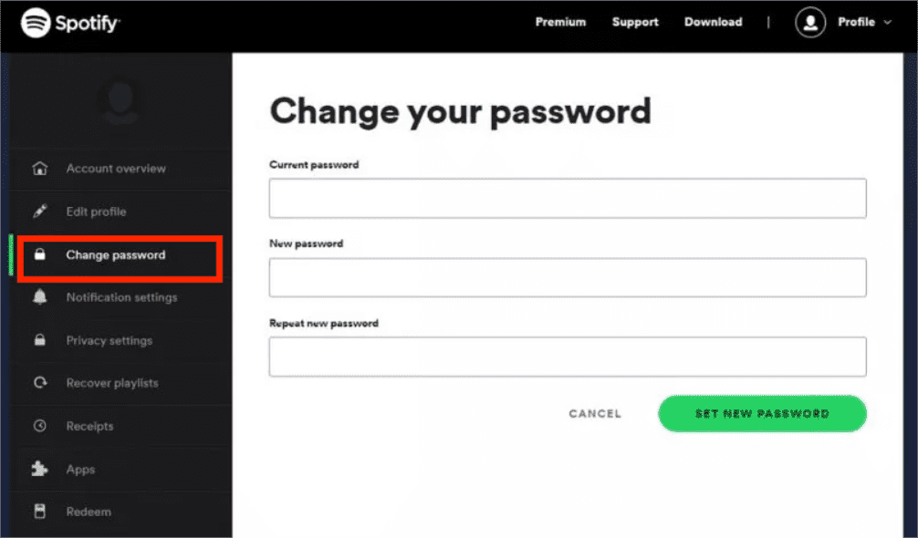 Change Your Spotify Password To Fif Log Out Of Spotify Issue