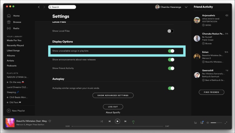 Hiding Spotify Music On PC