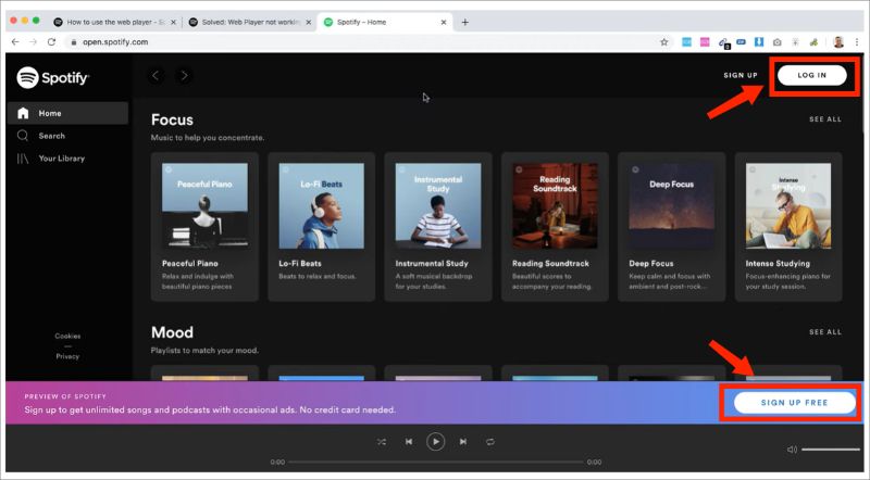 Log In Spotify Web Player And Play Spotify Without Flash