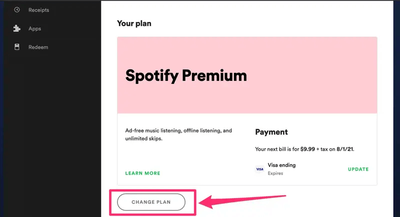 Click Change Plan To Cancel Premium
