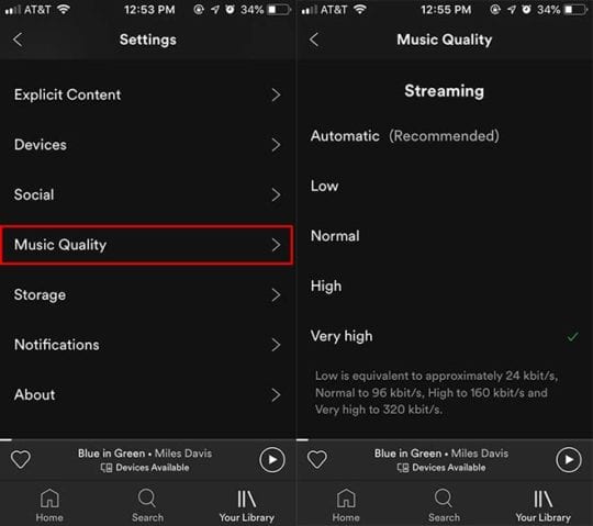 Change Spotify Music Quality