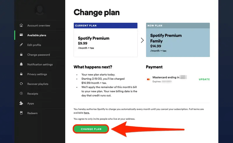 Confirm Your Spotify Plan