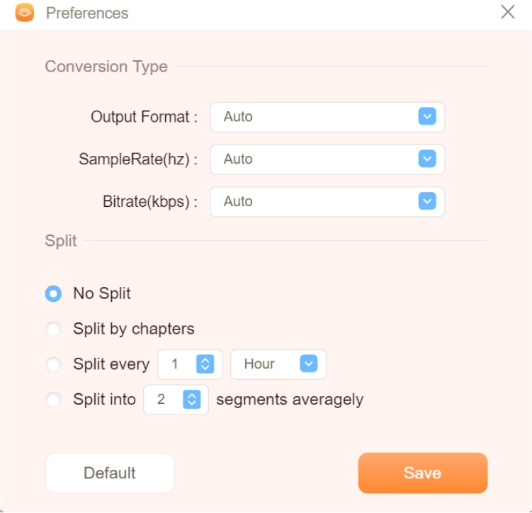 How to Customize the Audio Parameters