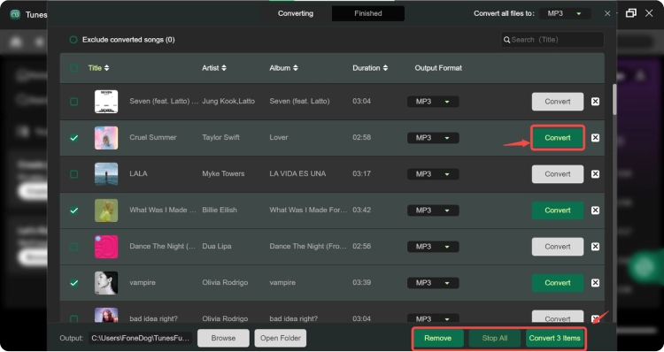 Come avviare il processo di conversione con TunesFun Spotify Music Converter