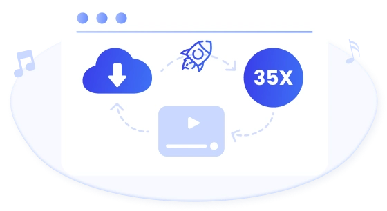 Up to 35X Faster to Download and Convert Streaming Music
